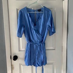 Blue scalloped romper